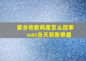 聚合收款码是怎么回事 uaz当天到账银盛